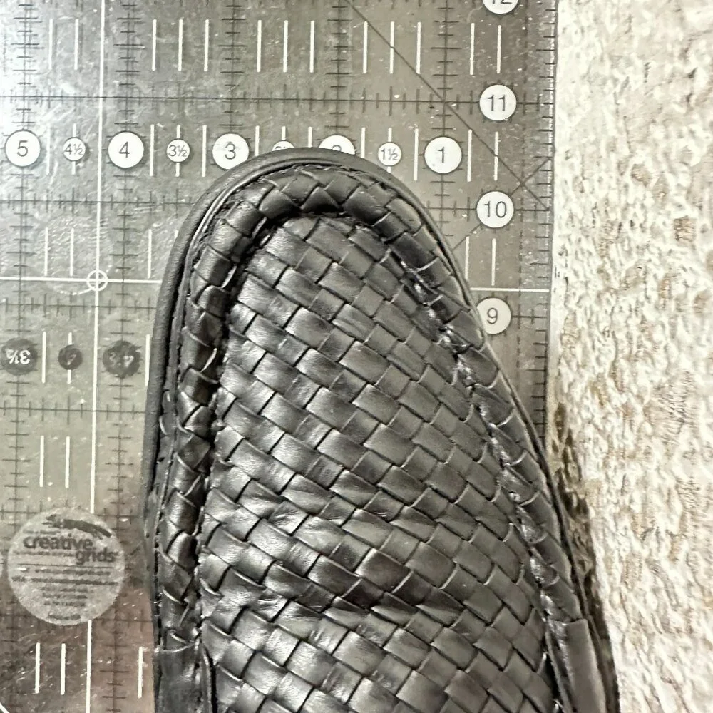 Salvatore Ferragamo Women Size 8 4A Black Woven Leather Loafer Slip On Flat Shoe - Picture 11 of 11
